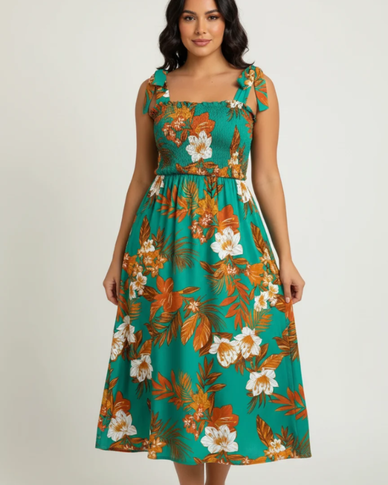 Ariadne Robe Fleurie Femme – Robe d'Été Fluide Coupe Féminine Élégante et Légère