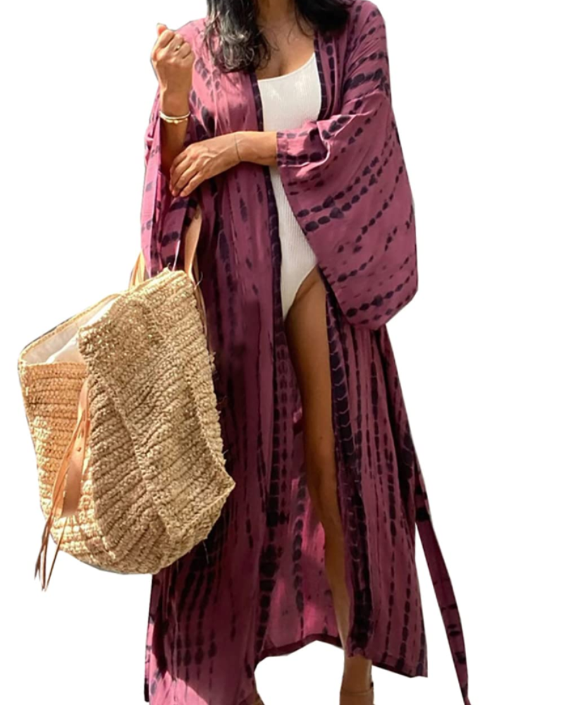 Serena Kaftan Damski Maxi – Lekka długa sukienka boho, narzutka plażowa