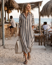 Rochie Delaney Chemise Maxi pentru femei – Rochie lungă fluidă, croială lejeră, material ușor și respirabil