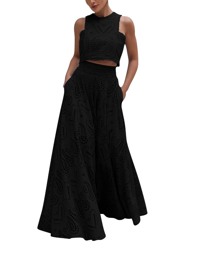 Madison Ensemble Femme Débardeur & Jupe Longue – Set 2 Pièces Élégant avec Poches