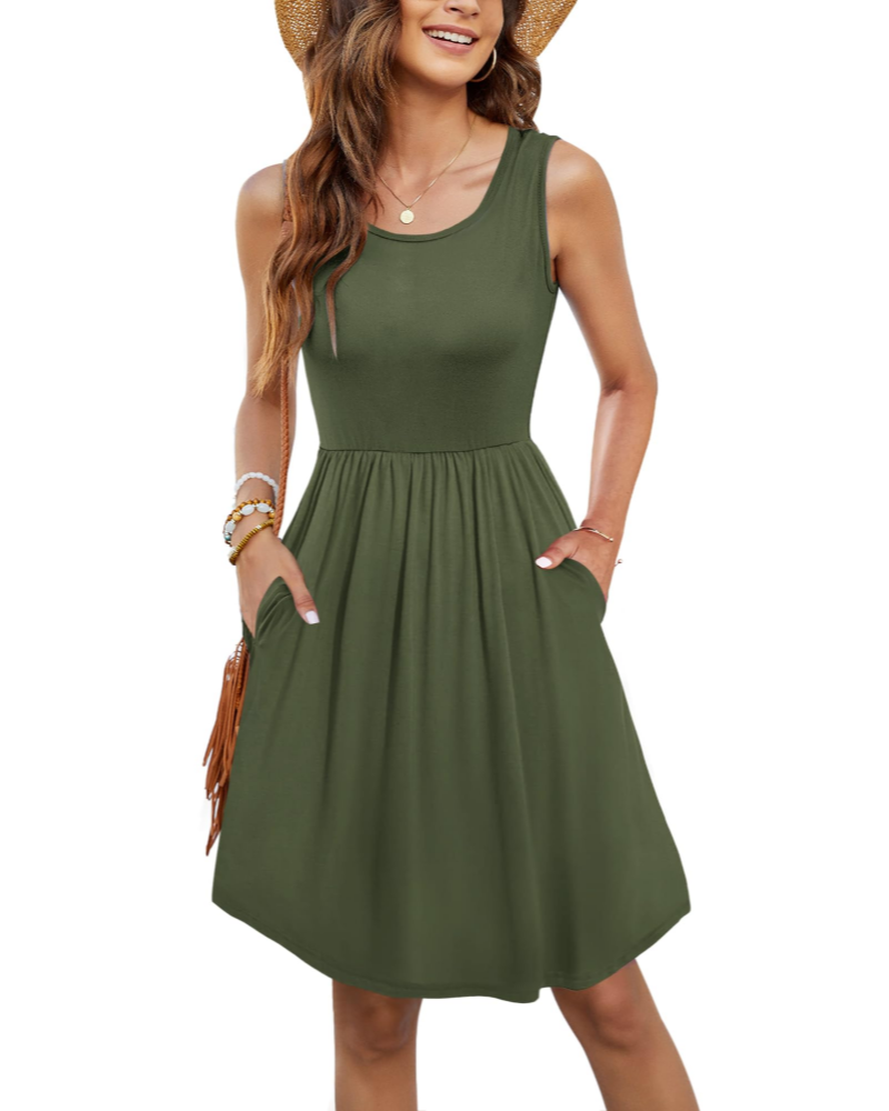 Eden Robe Tunique Femme – Épaules Dénudées Col Rond & Poches