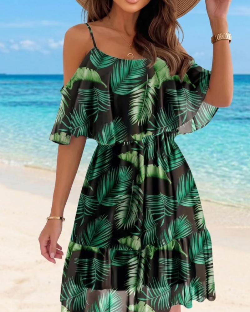 Evelyn Mini Floral Dress for Women – Summer Off-Shoulder Dress with Ruffles