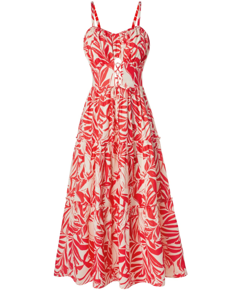 Kayla Robe Midi Femme Été – Florale Bretelles Réglables & Poches