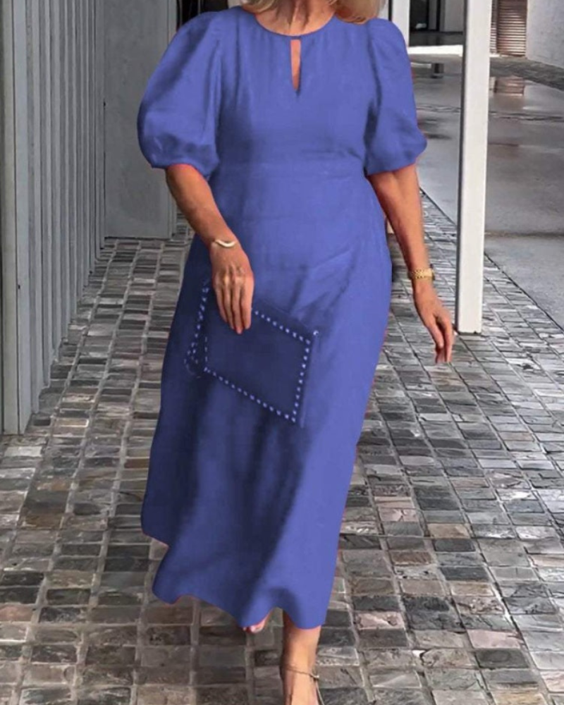 Rosenda Midi šaty pro ženy – Elegantní splývavé šaty s polodlouhými rukávy a elegantním stylem