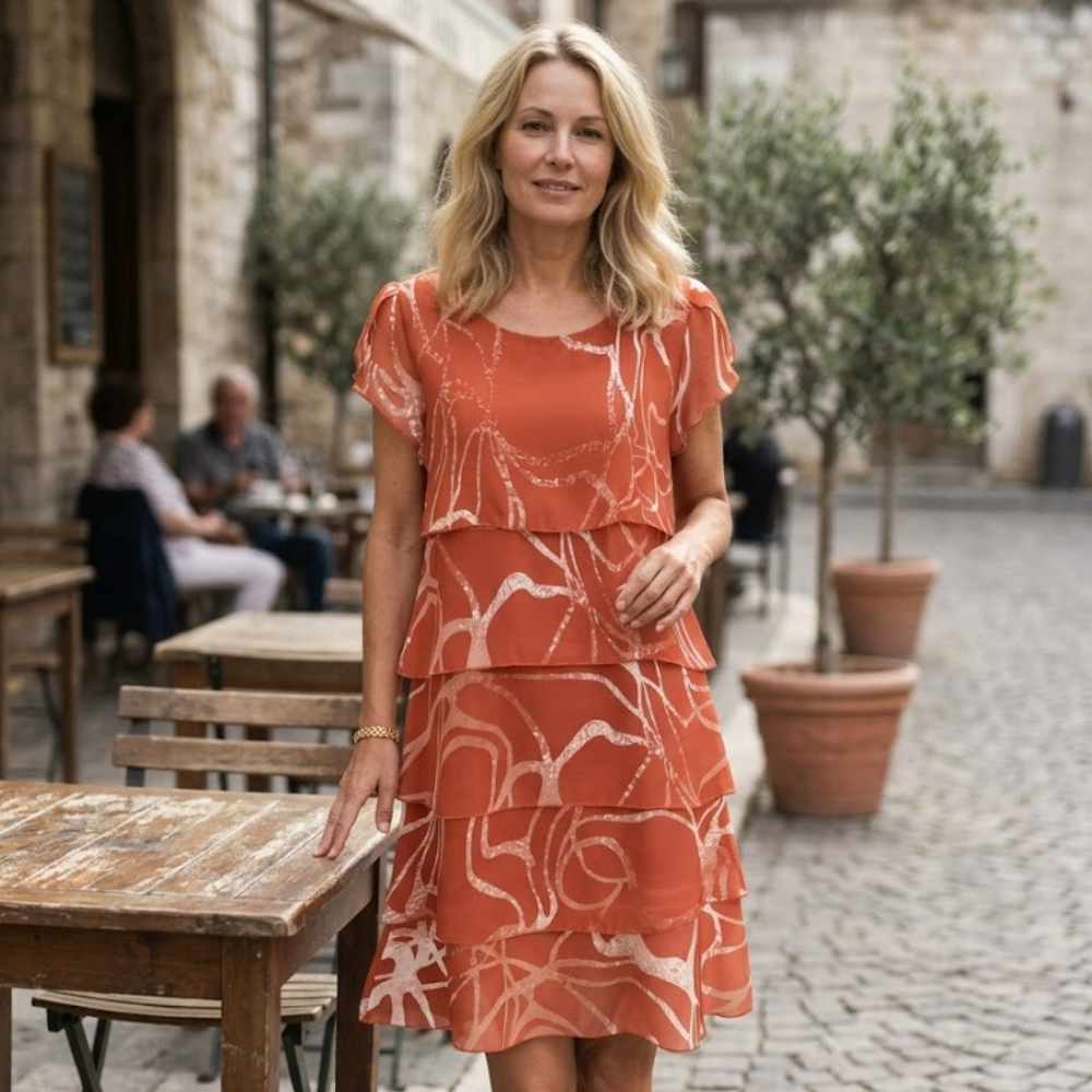 Aurora Robe Femme – Robe Fleurie Bohème Midi Volants Coupe Fluide Été