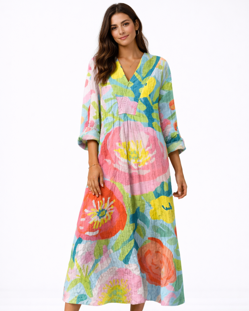 Vestido Nyna para Mujer Algodón – Corte Fluido Elegante y Tejido Ligero Transpirable