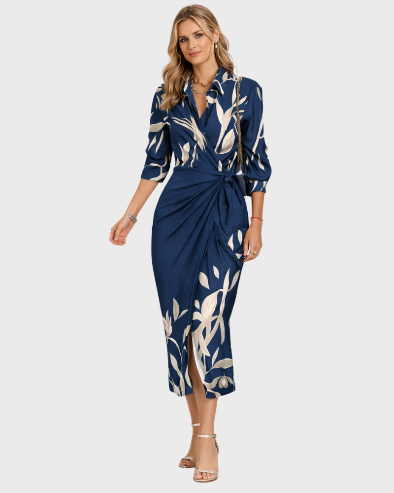 Rylee Robe Femme Midi Pruhované – Elegantní Volný Střih & Lehká Prodyšná Tkanina