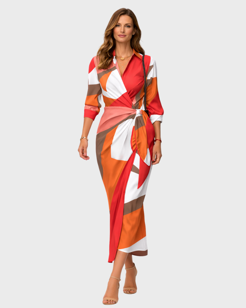 Rylee Robe Femme Midi Pruhované – Elegantní Volný Střih & Lehká Prodyšná Tkanina