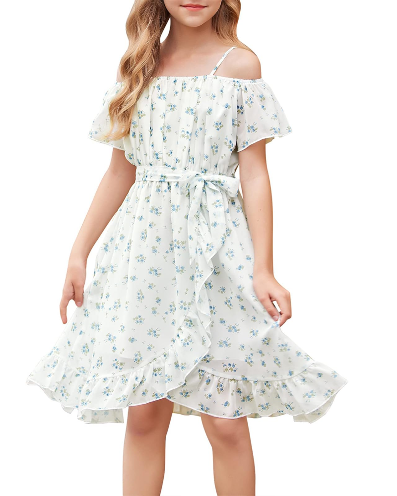 Scarlett Bloemenjurk voor Meisjes – Jurk van Mousseline met Verstelbare Bandjes voor de Zomer