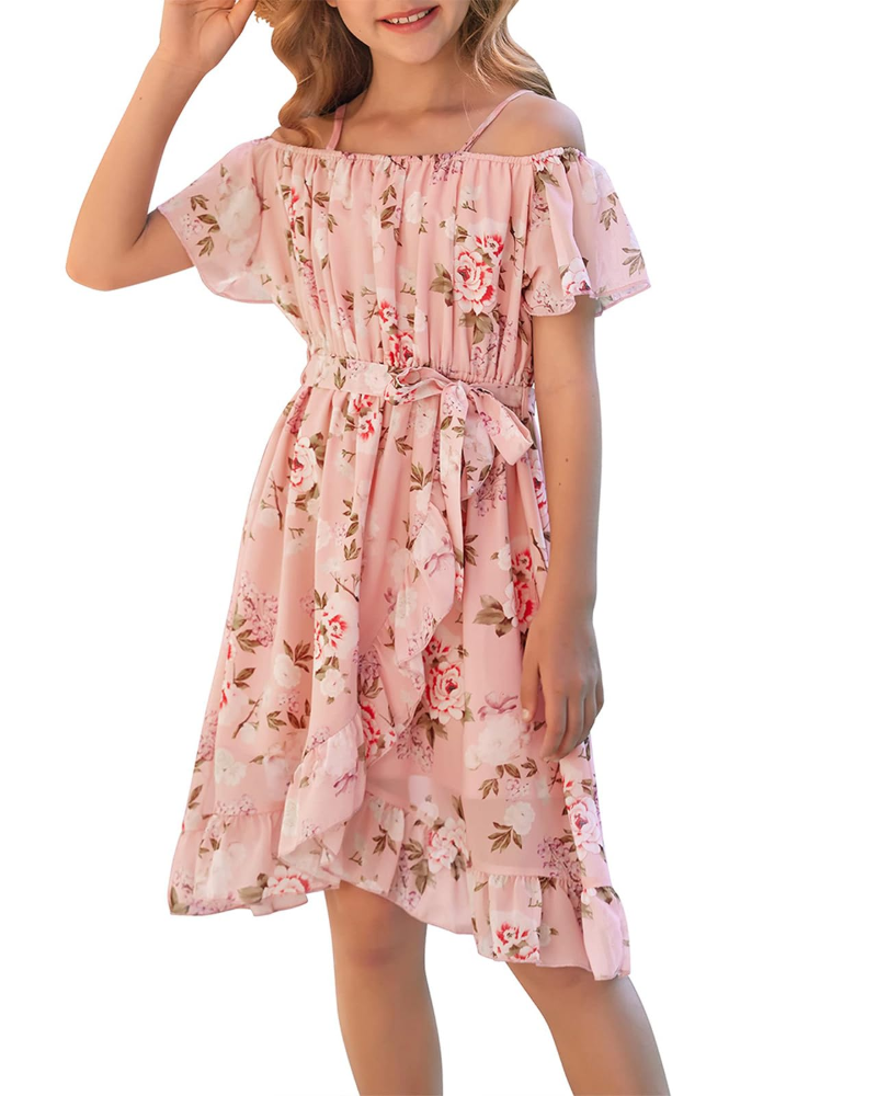 Scarlett Bloemenjurk voor Meisjes – Jurk van Mousseline met Verstelbare Bandjes voor de Zomer