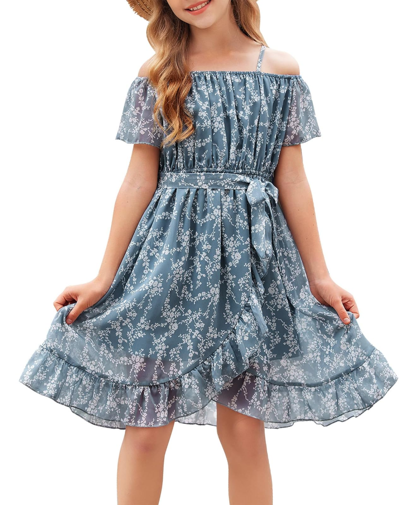 Scarlett Bloemenjurk voor Meisjes – Jurk van Mousseline met Verstelbare Bandjes voor de Zomer