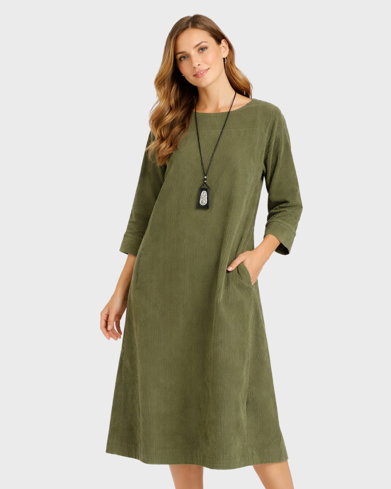 Lilla Robe Dámská Tunika Z Manšestru – Volný Elegantní Střih & Vintage Styl