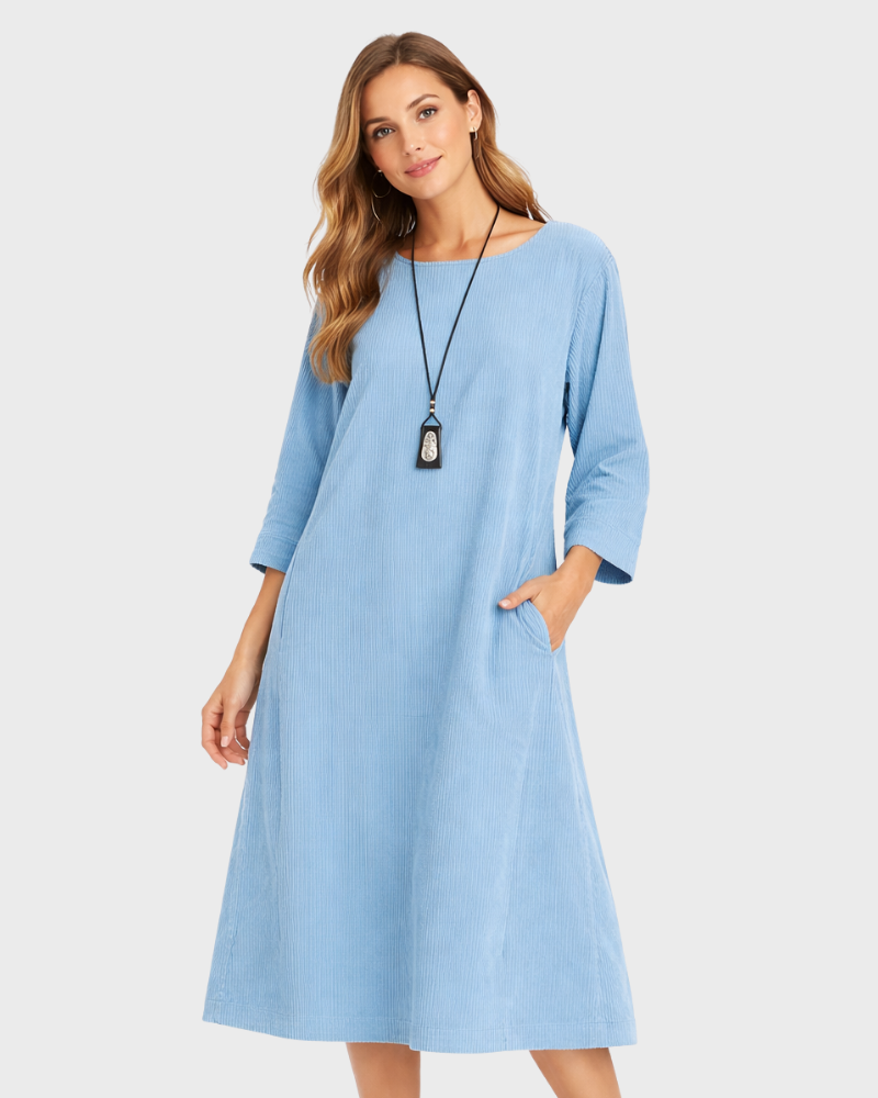 Lilla Robe Dámská Tunika Z Manšestru – Volný Elegantní Střih & Vintage Styl