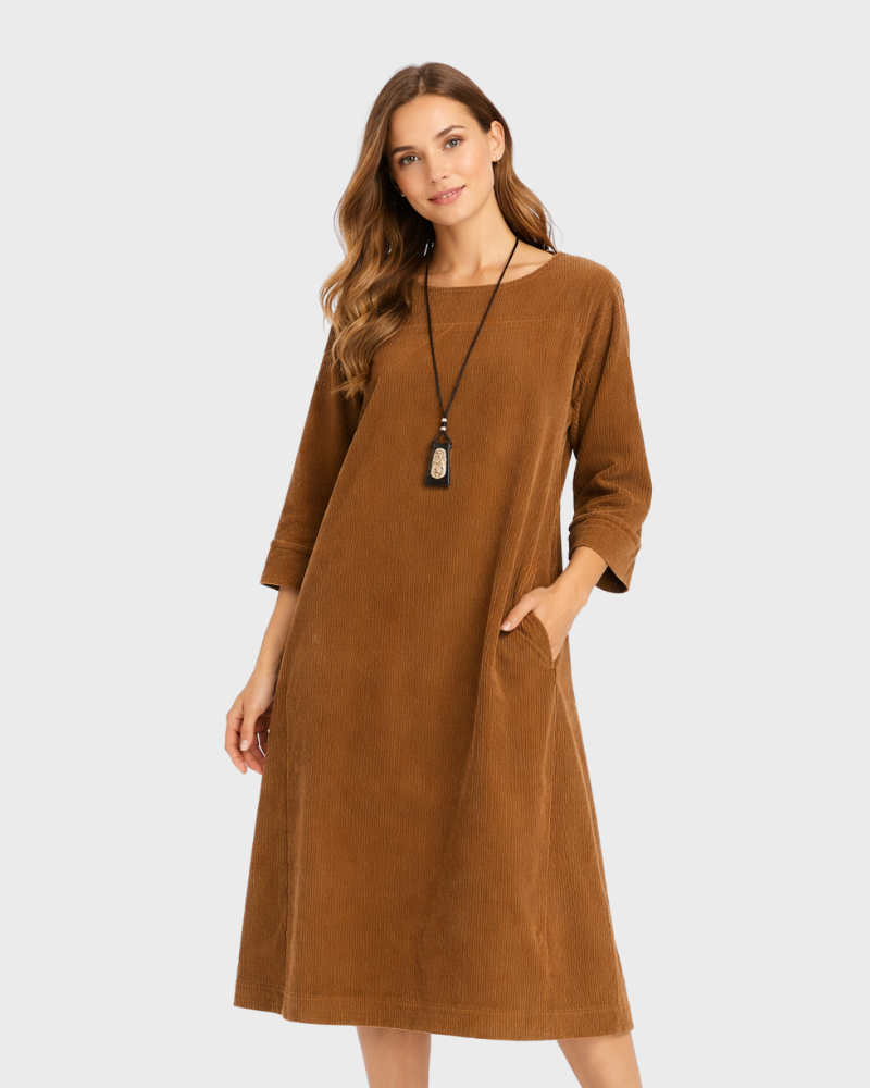 Lilla Robe Dámská Tunika Z Manšestru – Volný Elegantní Střih & Vintage Styl