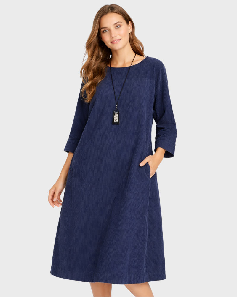 Lilla Robe Dámská Tunika Z Manšestru – Volný Elegantní Střih & Vintage Styl