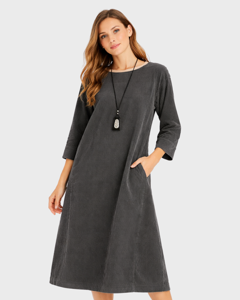 Lilla Robe Dámská Tunika Z Manšestru – Volný Elegantní Střih & Vintage Styl