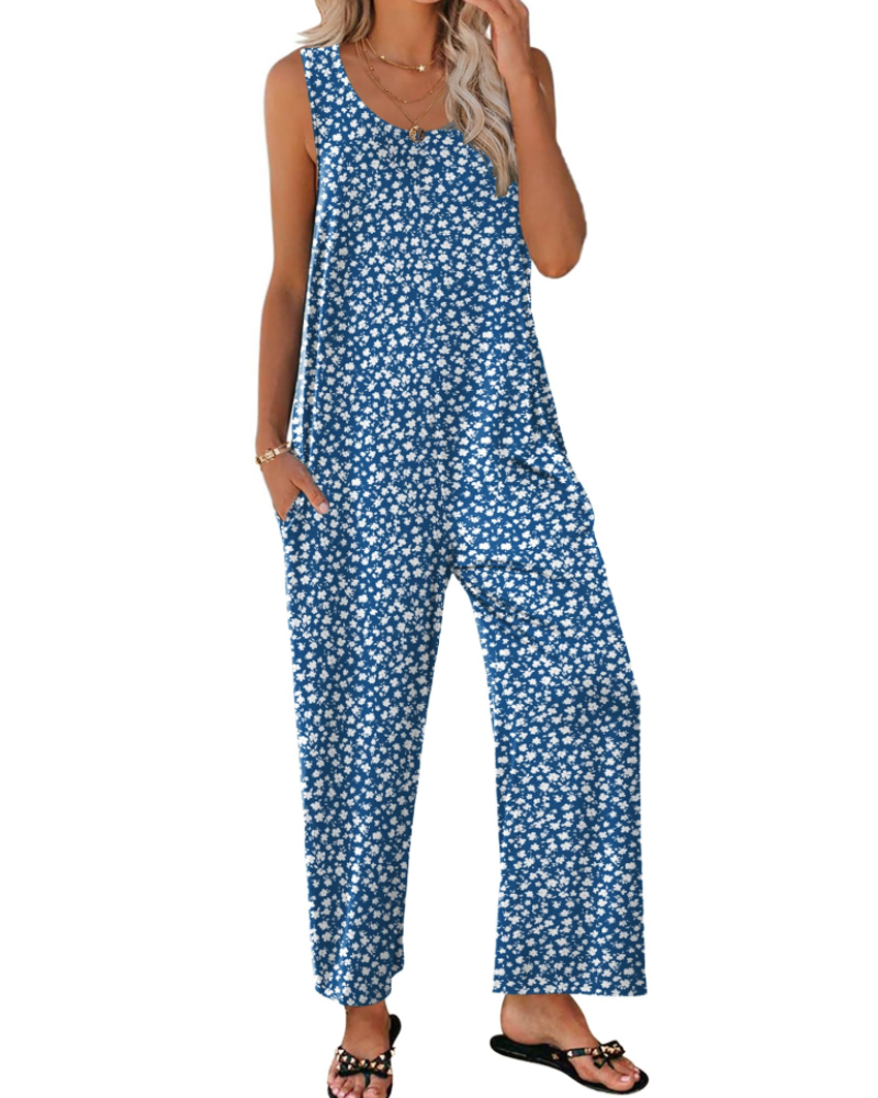 Isabelle Damen-Sommer-Overall – Rundhalsausschnitt Tanktop & Weite Hose