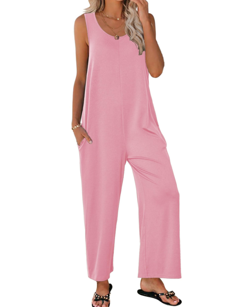 Isabelle Damen-Sommer-Overall – Rundhalsausschnitt Tanktop & Weite Hose