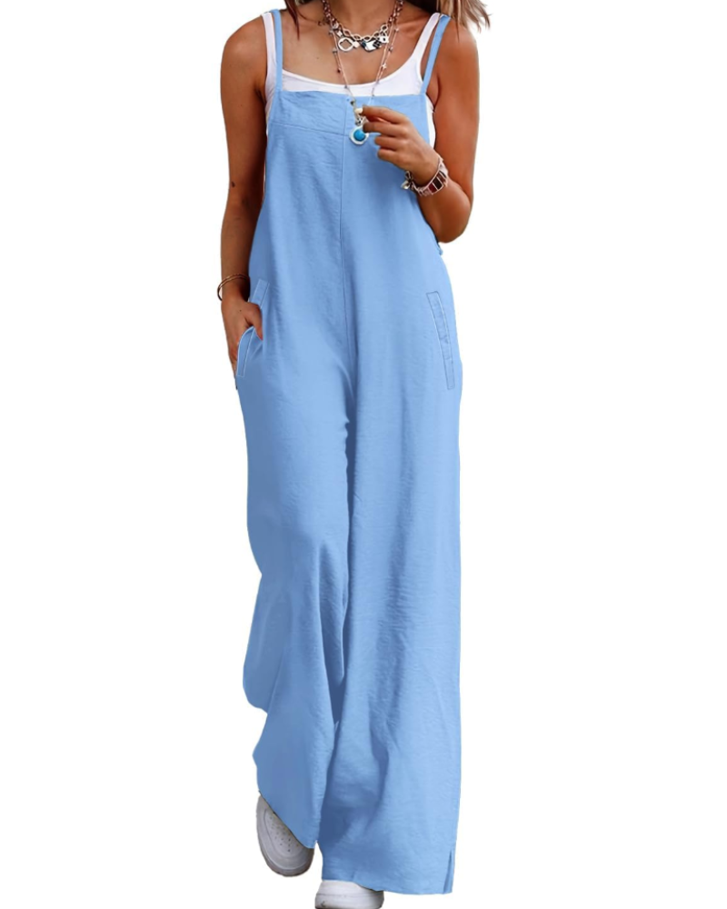 Aily Women's Summer Jumpsuit – Bohemian Floral Cotton Overalls with Pockets