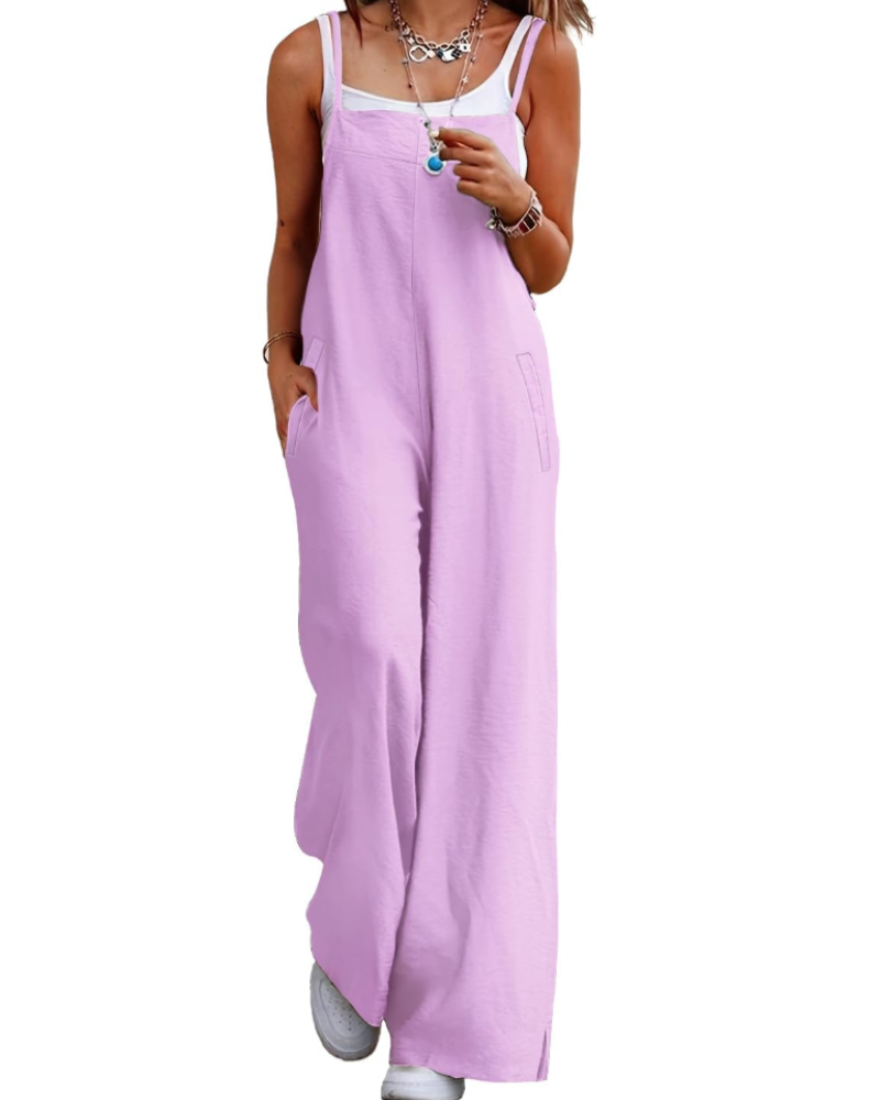 Aily Women's Summer Jumpsuit – Bohemian Floral Cotton Overalls with Pockets