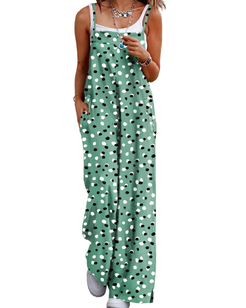 Aily Women's Summer Jumpsuit – Bohemian Floral Cotton Overalls with Pockets