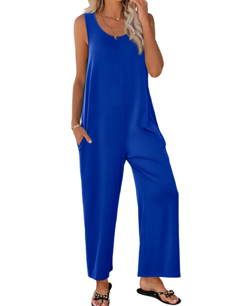 Isabelle Damen-Sommer-Overall – Rundhalsausschnitt Tanktop & Weite Hose