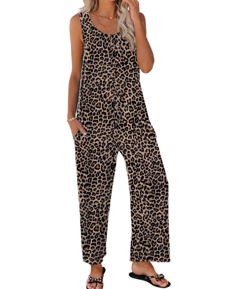 Isabelle Damen-Sommer-Overall – Rundhalsausschnitt Tanktop & Weite Hose