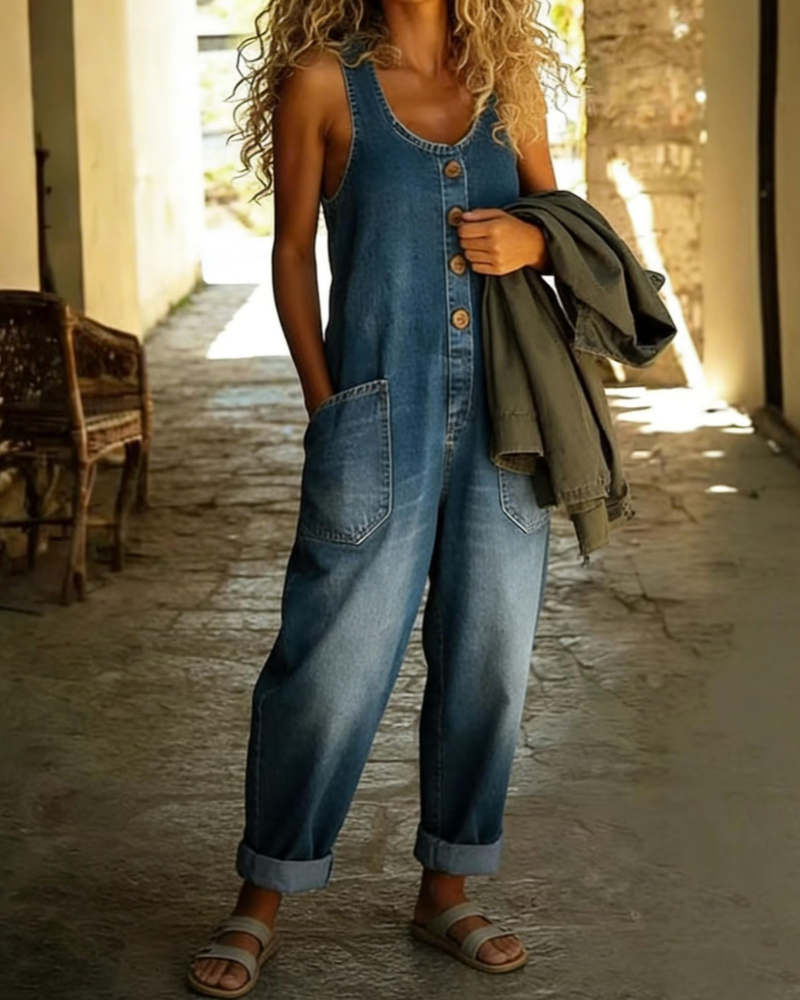 Scarlett Salopette Femme Denim – Jean Large Baggy Y2K à Bretelles