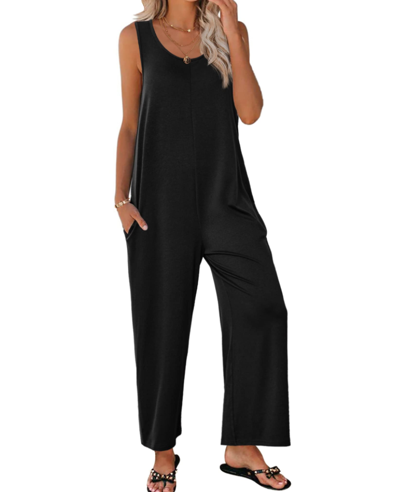 Isabelle Damen-Sommer-Overall – Rundhalsausschnitt Tanktop & Weite Hose