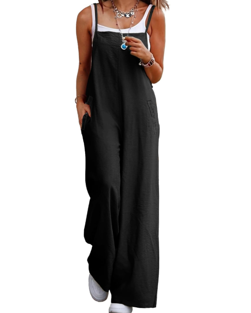 Aily Women's Summer Jumpsuit – Bohemian Floral Cotton Overalls with Pockets