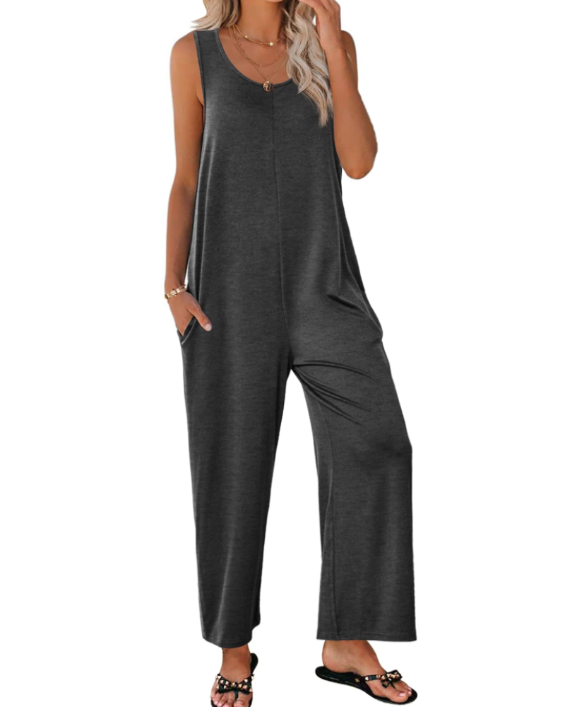 Isabelle Damen-Sommer-Overall – Rundhalsausschnitt Tanktop & Weite Hose