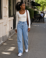 Éléonys γυναικείο wide leg τζιν – ψηλόμεσο ανοιχτό μπλε τζιν σε άνετη γραμμή