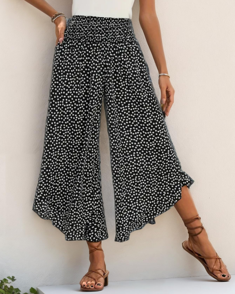 Vivian Pantalon Palazzo Femme – Pantalon Large Taille Haute Léger et Fluide