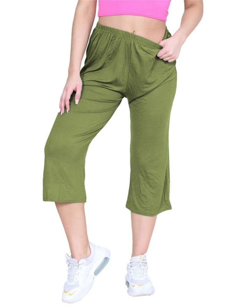 Fiorenza Jupe-Culotte Grande Taille Femme – Pantalon 3/4 Large en Viscose