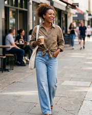 Nélia Jean mit weitem Bein für Damen – Low-Waist-Jeans mit weiter und lässiger Passform