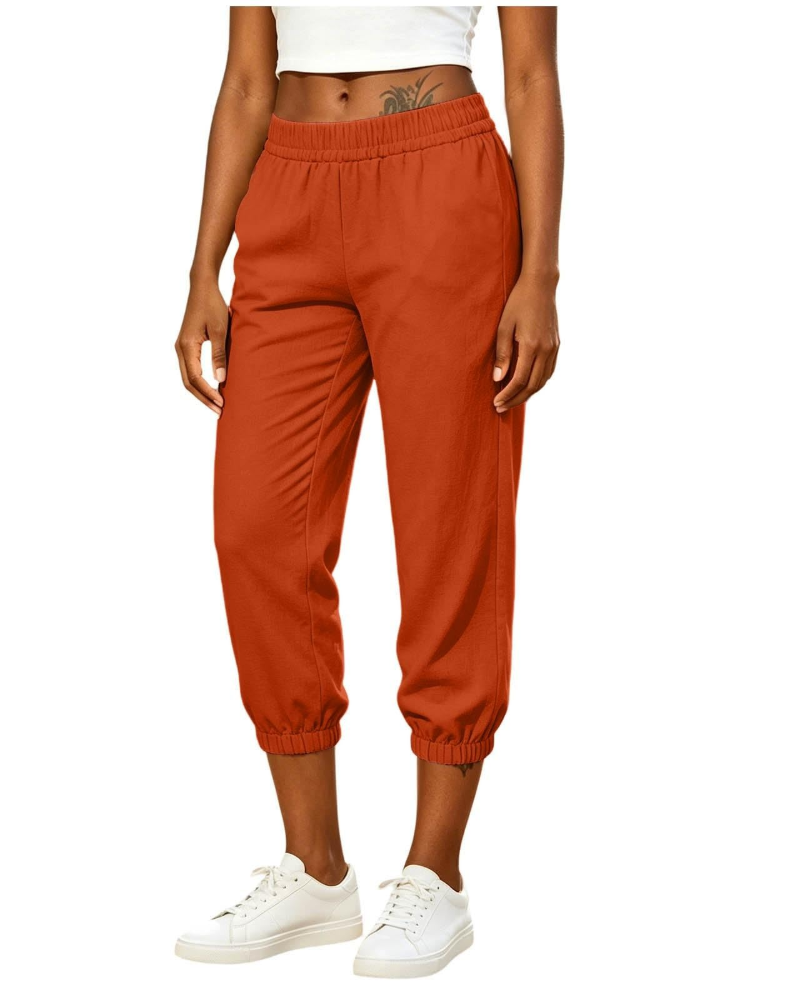 Clara Pantalón Capri Mujer Ligero – Cintura Alta con Cordón y Bolsillos