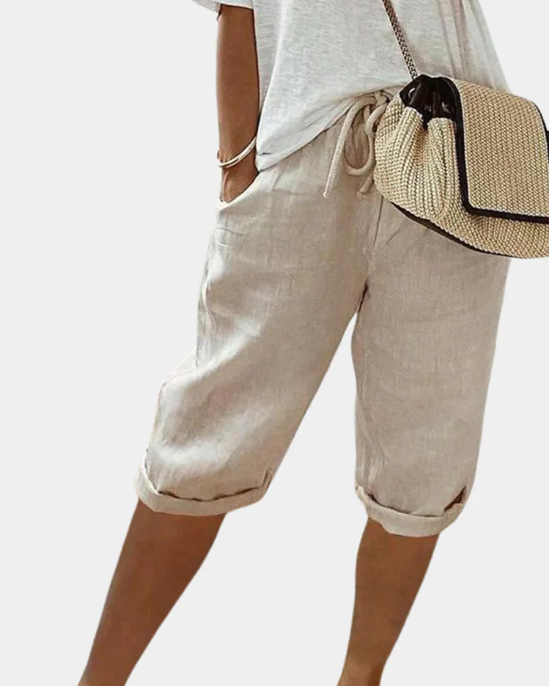Ainsley Short Damen – Lässige Shorts mit elastischem Bund, leicht, atmungsaktiv, praktische Taschen