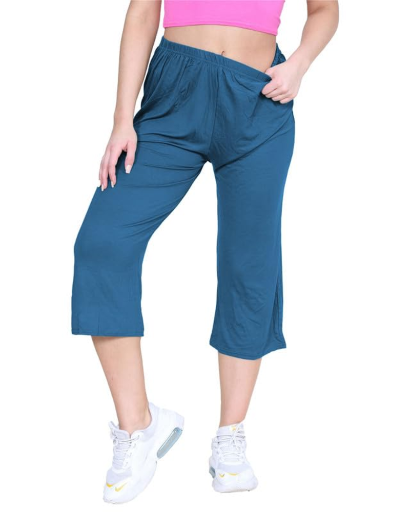 Fiorenza Jupe-Culotte Grande Taille Femme – Pantalon 3/4 Large en Viscose