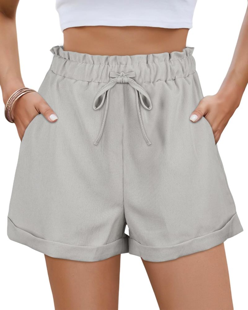 Avia Dames Zomerse Short – Hoge Taille Short met Koord en Zakjes