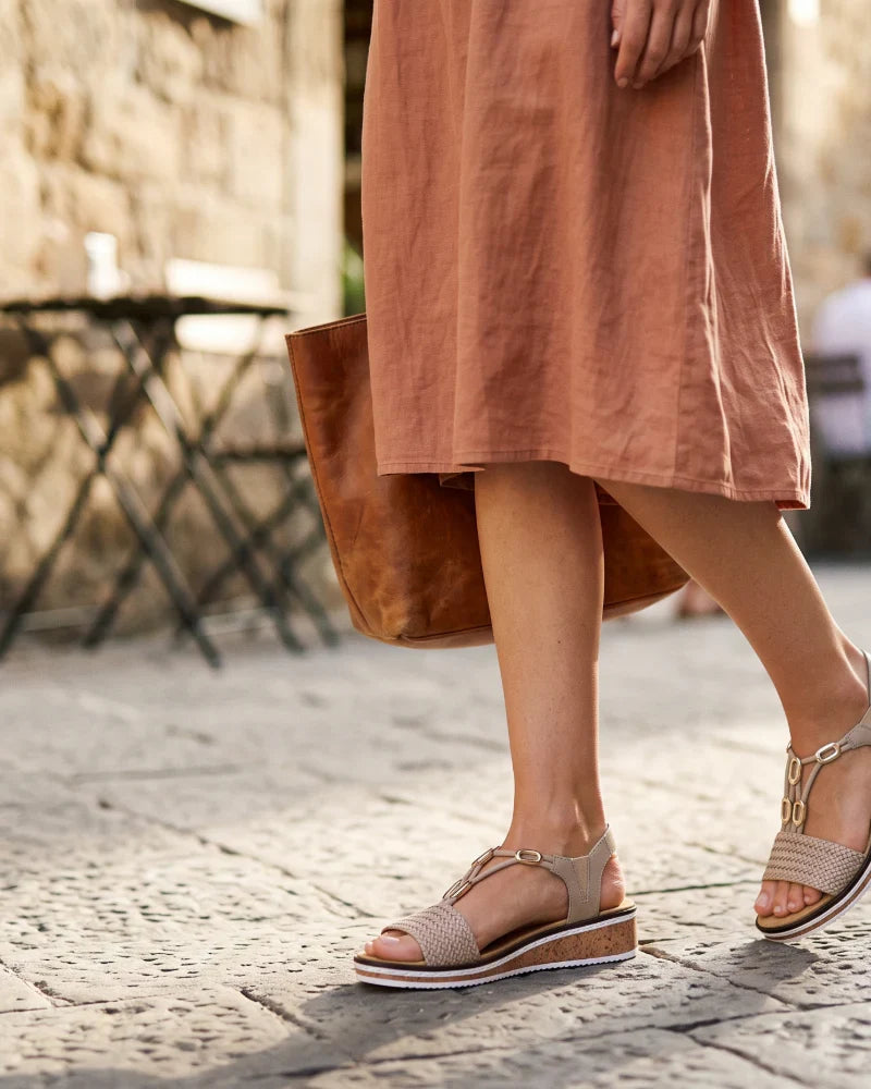 Teagan Dames Sleehakken – Sandalen met Bandjes van Kunstleer en Dempende Zool