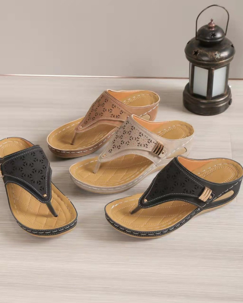 Camille Tongs Compensées Femme – Sandales d’Été Légères à Semelle Confort