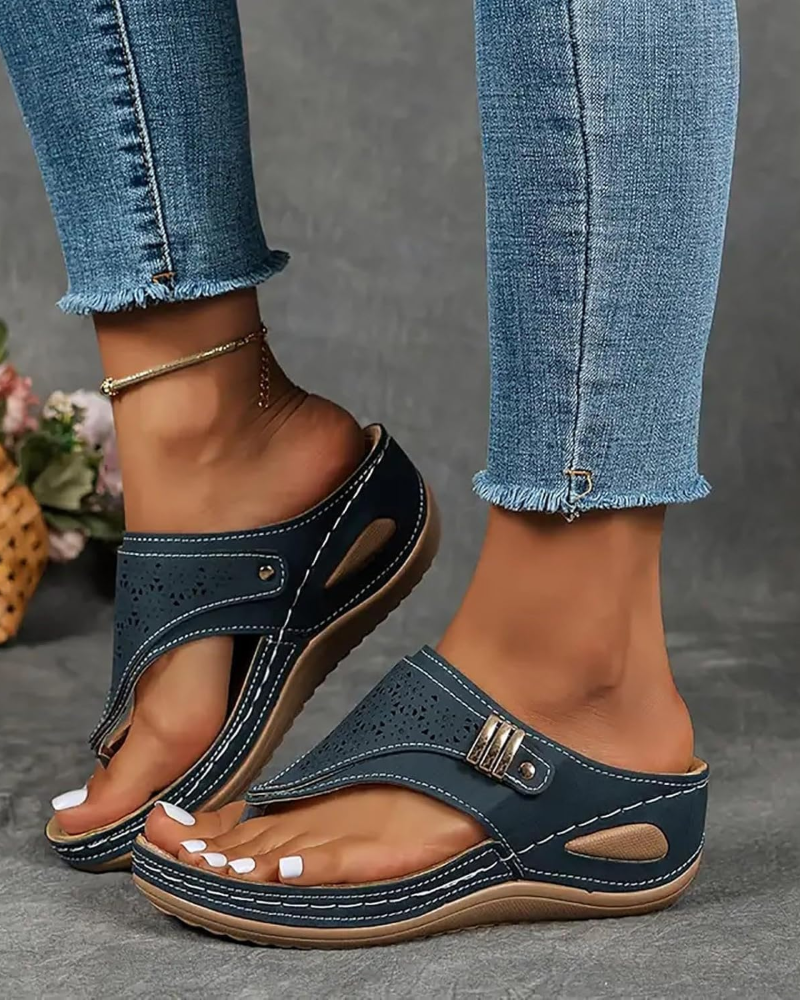Camille Tongs Compensées Femme – Sandales d’Été Légères à Semelle Confort