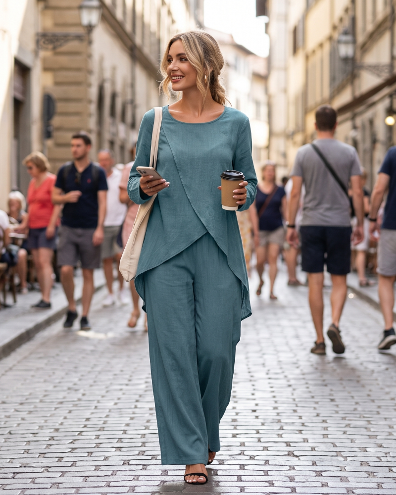 Tatum 2-Piece Women's Set – Lightweight Breathable Coordinated Set Casual Elegant Fit