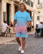 Logan Ensemble Décontracté Homme – T-Shirt & Short d'Été 2 Pièces Respirant
