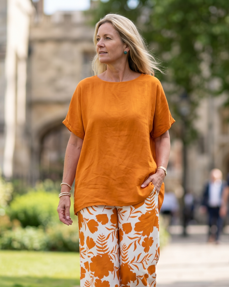 Madison Ensemble Femme 2 Pièces – Haut Fleuri & Pantalon Ample Élégant d'Été