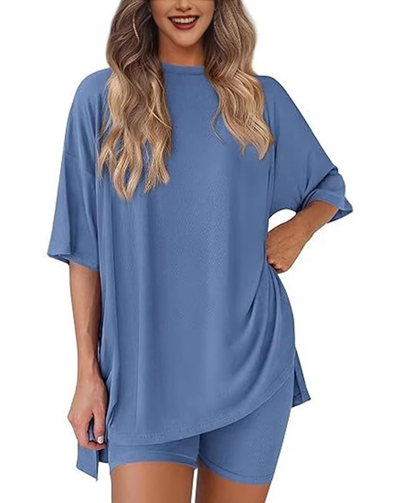 Gloria Dames Ontspanningsset 2-delig – Top met ronde hals & lichte bijpassende broek