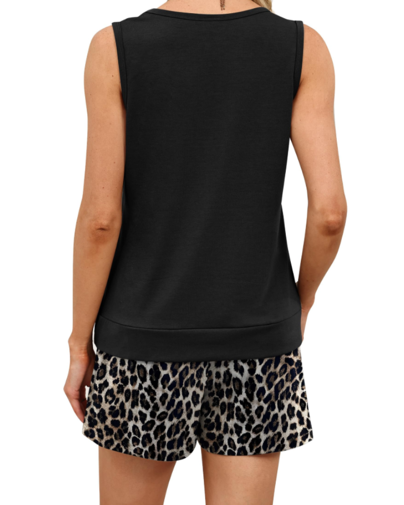 Nora Damen Freizeit-Set – 2-teiliges Set mit quadratischem Ausschnitt Tanktop & Shorts