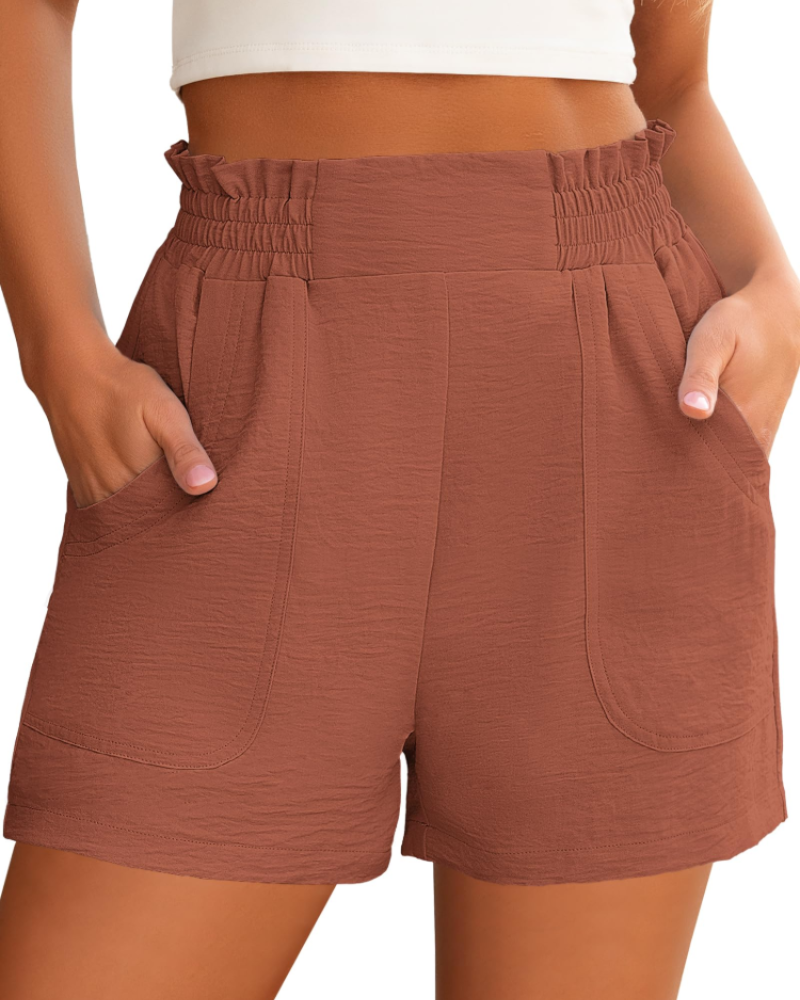 Willow Short Femme Taille Haute – Short Large Élégant avec Poches pour l’Été