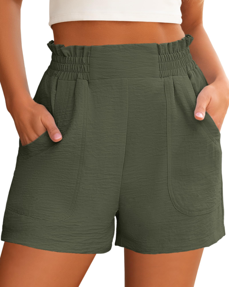 Willow Short Femme Taille Haute – Short Large Élégant avec Poches pour l’Été