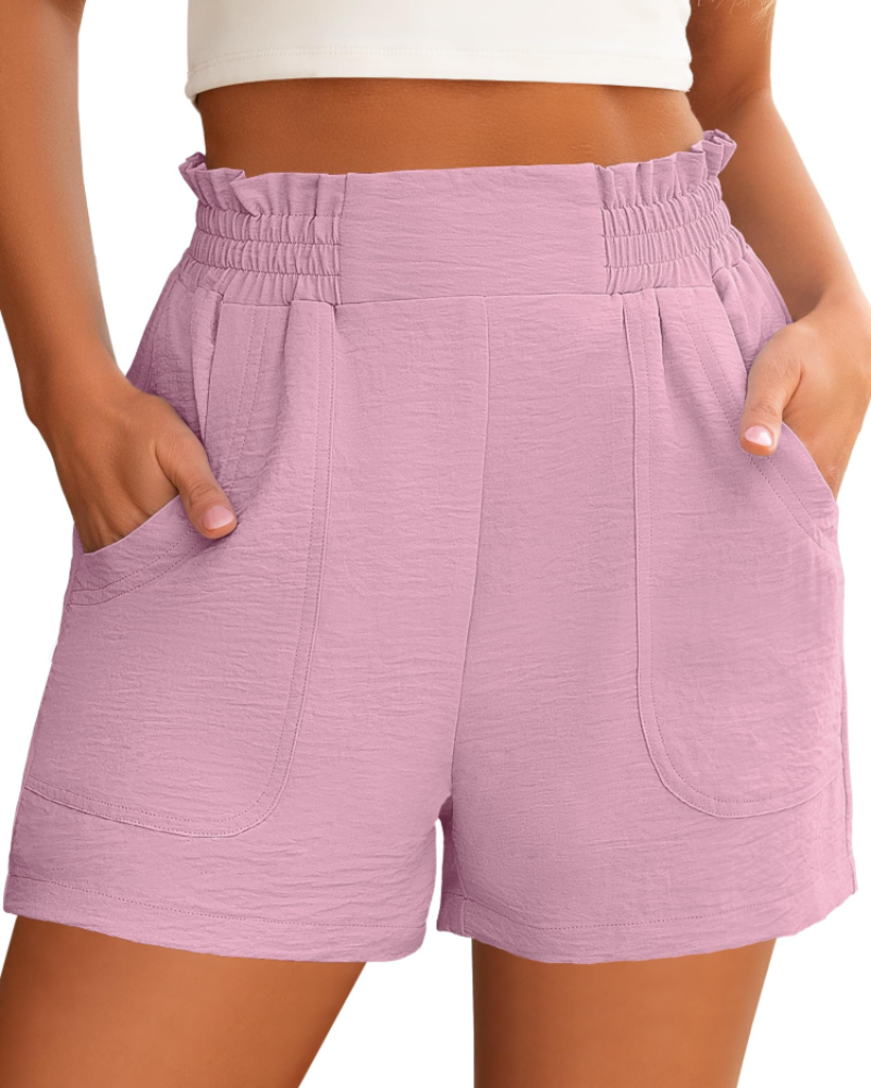Willow Short Femme Taille Haute – Short Large Élégant avec Poches pour l’Été